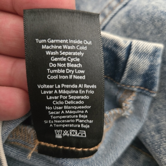 Frye Denim Mini Dress Button-Up Sleeveless Light Wash Blue Womens Size XL NWT - Picture 13 of 13